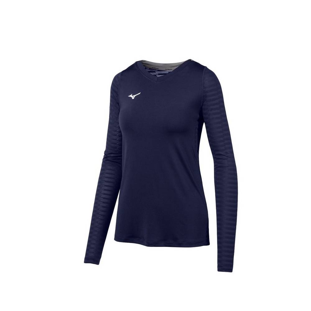 Jerseys Mizuno United Long Sleeve Mujer Azul Marino Comprar TVAO-90264